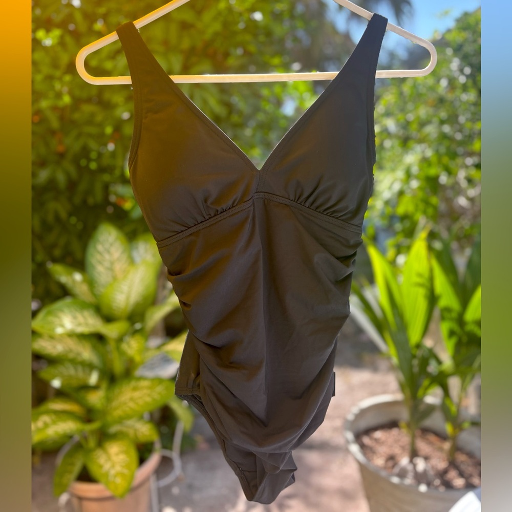 DKNY Black V Neck Swimsuit